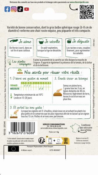 Potagères - Oignon Rouge Morada de Amposta - Cuisine du Monde - MEDIA_PACKAGING_VERSO